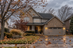 Windy Autumn Suburban Home